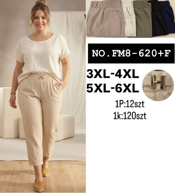 Spodnie duże rozmiary damskie Roz 3XL-6XL, Mix Kolor Paczka 12 szt